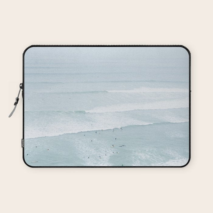 Tiny Surfers from the Sky, Lima, Peru Laptop Sleeve Gallery Image 1