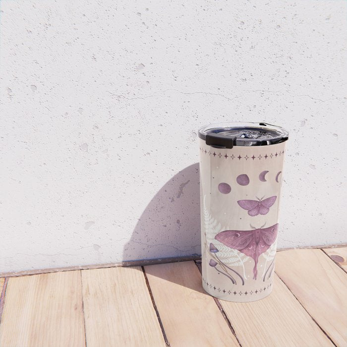 Luna and Emerald - Vintage Pink Travel Mug Gallery Image 4