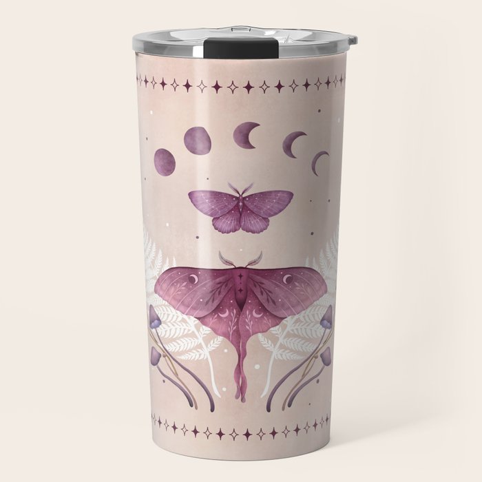 Luna and Emerald - Vintage Pink Travel Mug Gallery Image 1