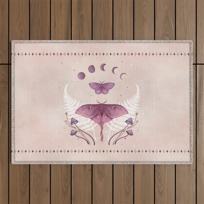 Luna and Emerald - Vintage Pink Outdoor Rug Gallery Image 1