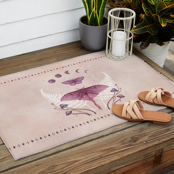 Luna and Emerald - Vintage Pink Outdoor Rug Gallery Image 2
