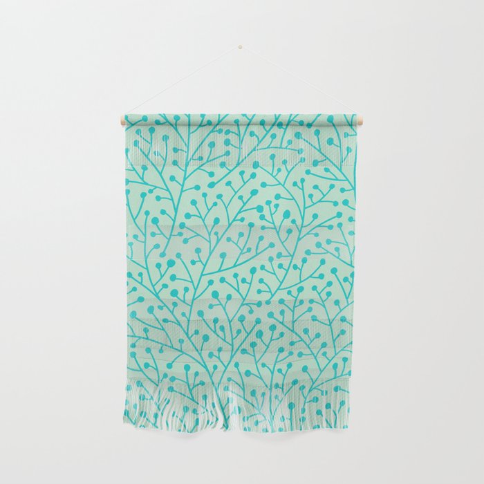 Berry Branches - Mint & Turquoise Palette Wall Hanging Gallery Image 1