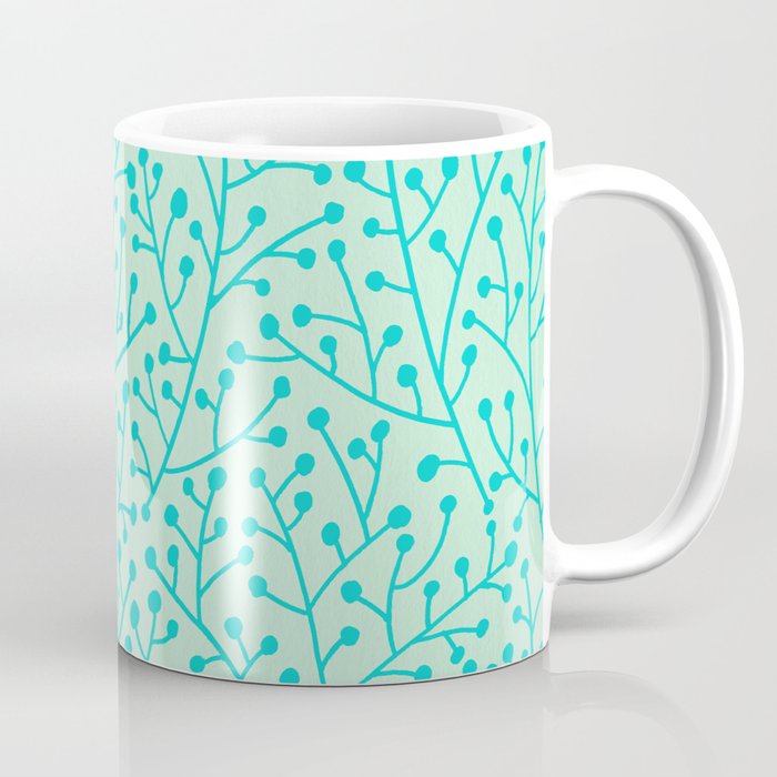 Berry Branches - Mint & Turquoise Palette Coffee Mug Gallery Image 1