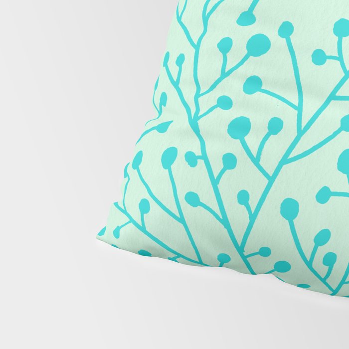 Berry Branches - Mint & Turquoise Palette Pillow Sham Gallery Image 4