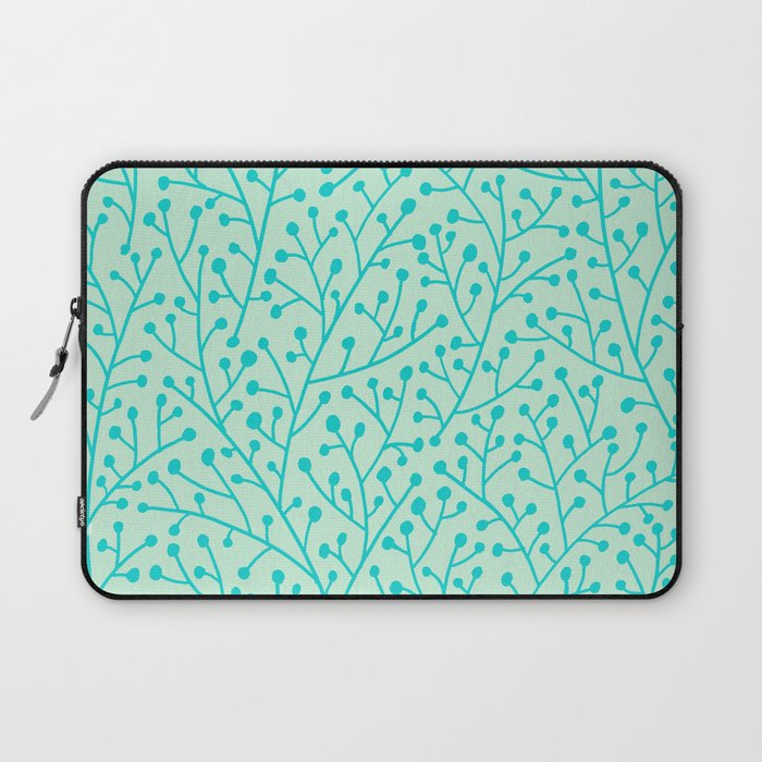 Berry Branches - Mint & Turquoise Palette Laptop Sleeve Gallery Image 1