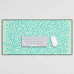 Berry Branches - Mint & Turquoise Palette Desk Mat Gallery Image 1