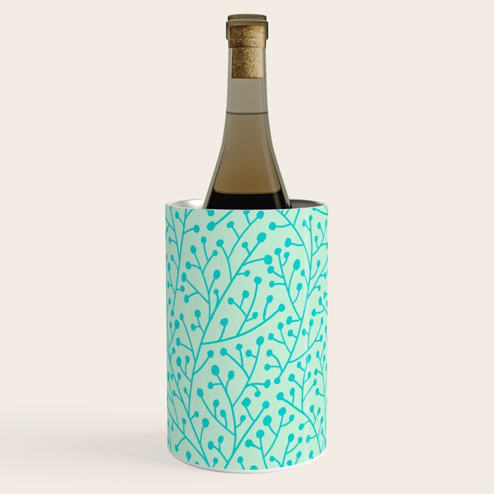 Berry Branches - Mint & Turquoise Palette Wine Chiller Gallery Image 1