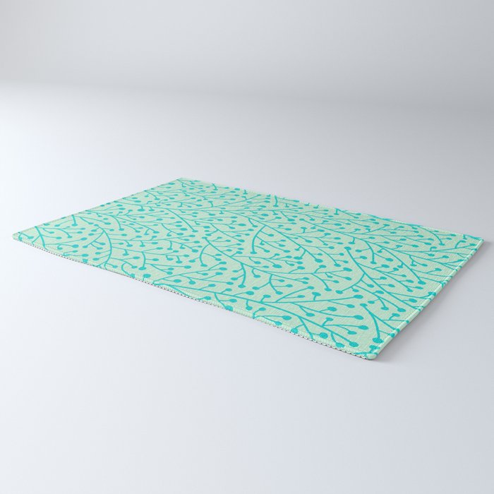 Berry Branches - Mint & Turquoise Palette Rug Gallery Image 3