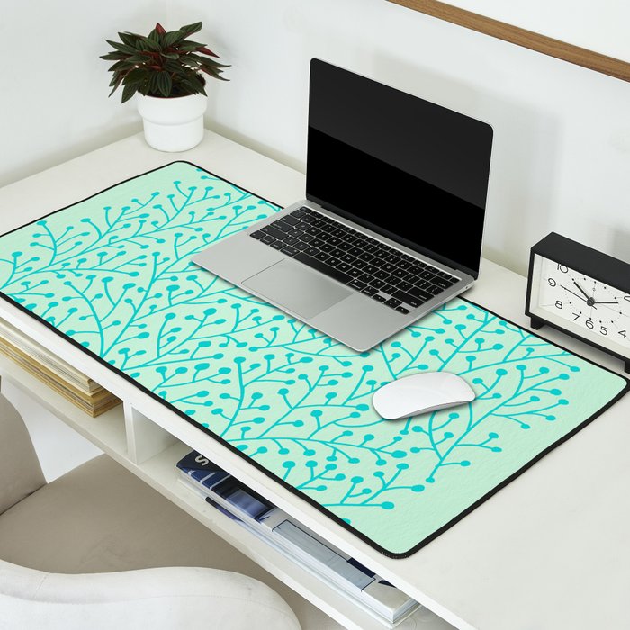 Berry Branches - Mint & Turquoise Palette Desk Mat Gallery Image 2