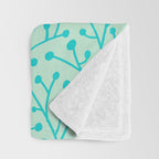 Berry Branches - Mint & Turquoise Palette Throw Blanket Gallery Image 3
