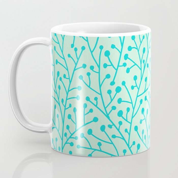 Berry Branches - Mint & Turquoise Palette Coffee Mug Gallery Image 3