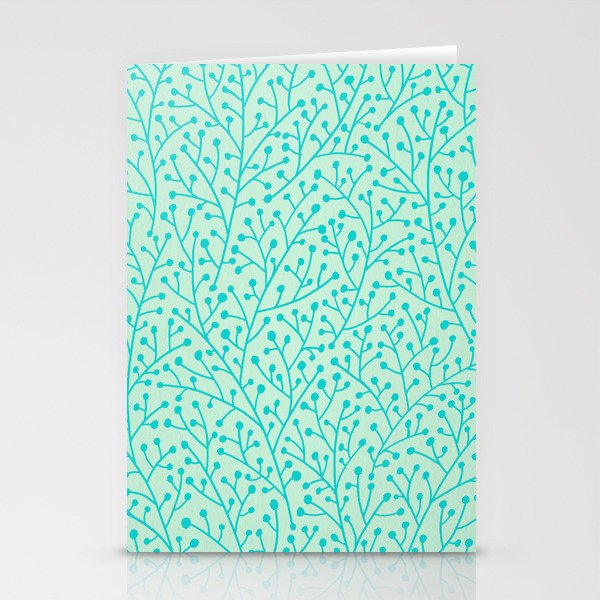 Berry Branches - Mint & Turquoise Palette Stationery Card Gallery Image 2
