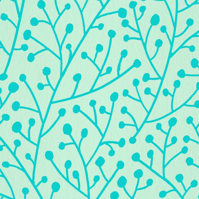 Berry Branches - Mint & Turquoise Palette Coffee Mug Gallery Image 2