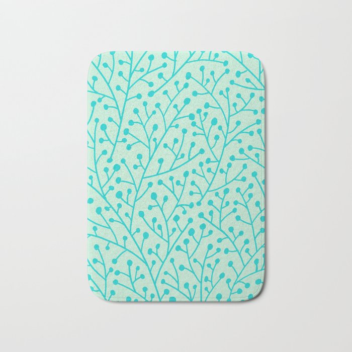 Berry Branches - Mint & Turquoise Palette Bath Mat Gallery Image 1