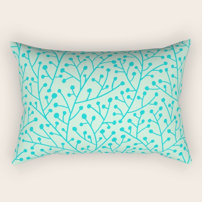 Berry Branches - Mint & Turquoise Palette Rectangular Pillow Gallery Image 1