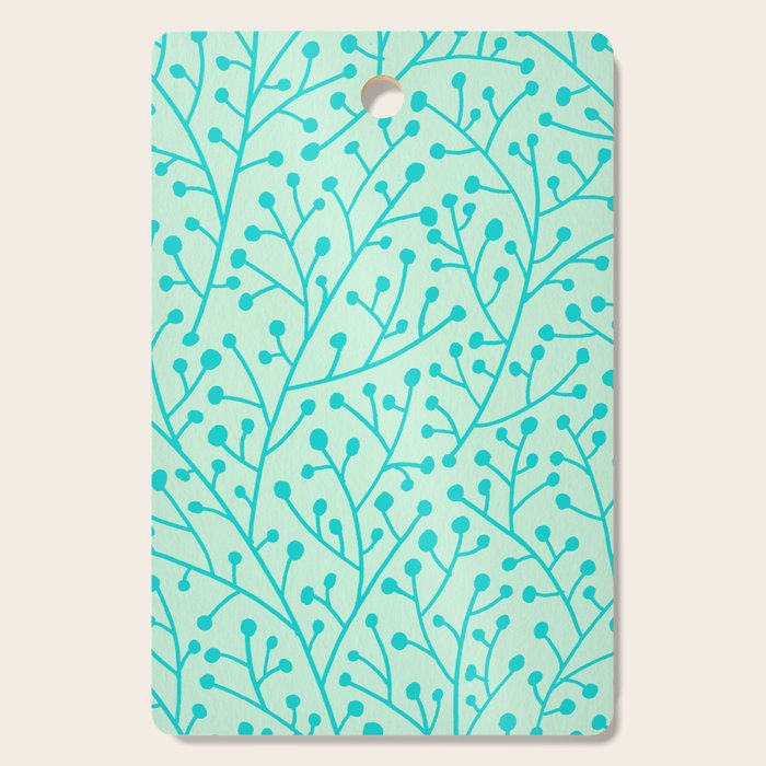 Berry Branches - Mint & Turquoise Palette Cutting Board Gallery Image 1