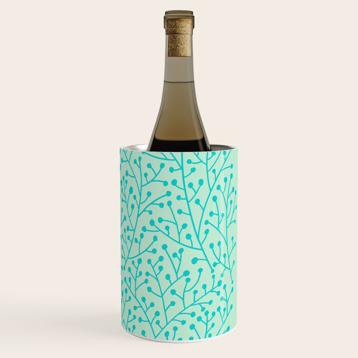 Berry Branches - Mint & Turquoise Palette Wine Chiller Gallery Image 3