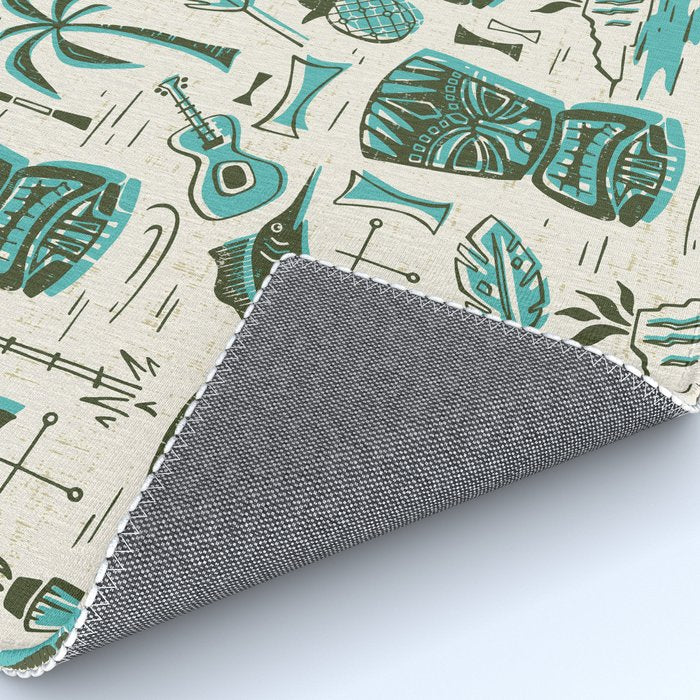 Tropical Tiki - Cream & Aqua Rug Gallery Image 4