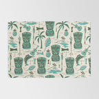 Tropical Tiki - Cream & Aqua Rug Gallery Image 2