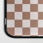 Checkered Check Checkerboard Pattern in Mocha Brown Laptop Sleeve Gallery Image 3