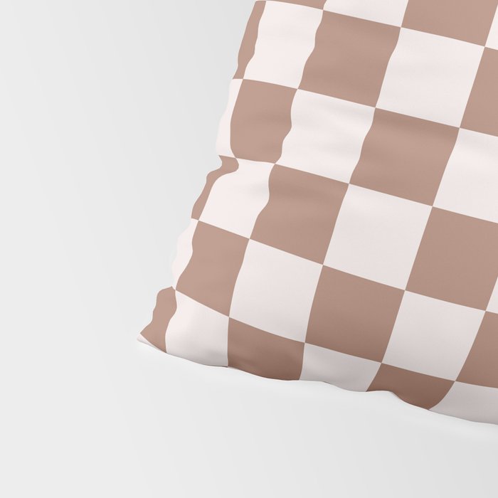 Checkered Check Checkerboard Pattern in Mocha Brown Pillow Sham Gallery Image 4