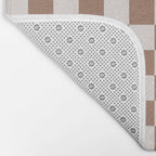 Checkered Check Checkerboard Pattern in Mocha Brown Bath Mat Gallery Image 2