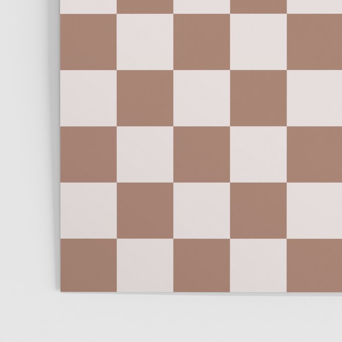 Checkered Check Checkerboard Pattern in Mocha Brown Poster Gallery Image 3
