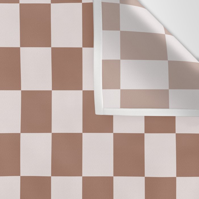Checkered Check Checkerboard Pattern in Mocha Brown Wall Tapestry Gallery Image 3