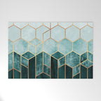 Teal Hexagons Welcome Mat Gallery Image 1