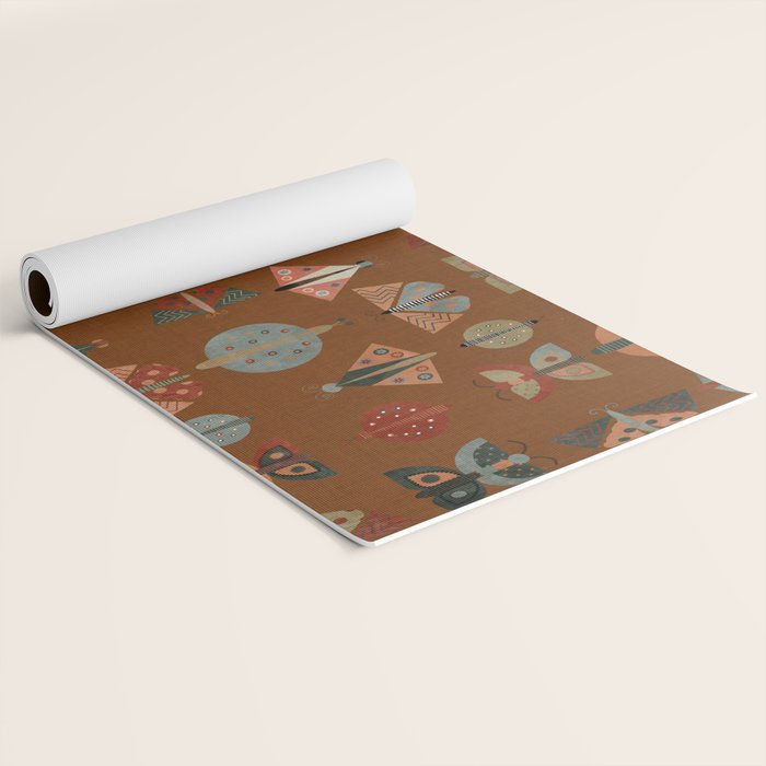 moths butterflies fall retro Yoga Mat Gallery Image 2