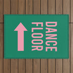 Dance Floor Left Arrow (Green Pink) Outdoor Rug Gallery Image 1