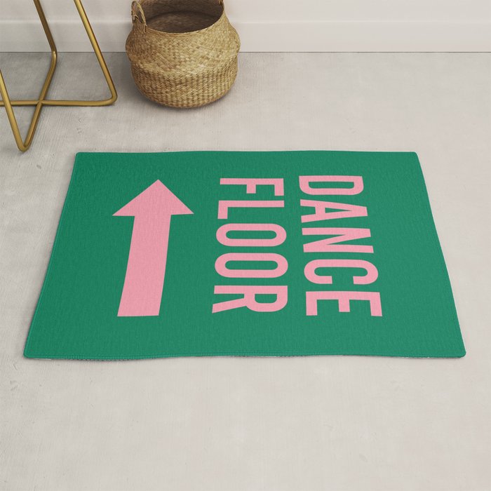 Dance Floor Left Arrow (Green Pink) Rug Gallery Image 1