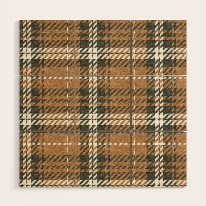 fall plaid - warm neutrals Wood Wall Art Gallery Image 1