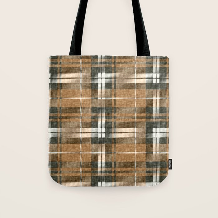 fall plaid - warm neutrals Tote Bag Gallery Image 1