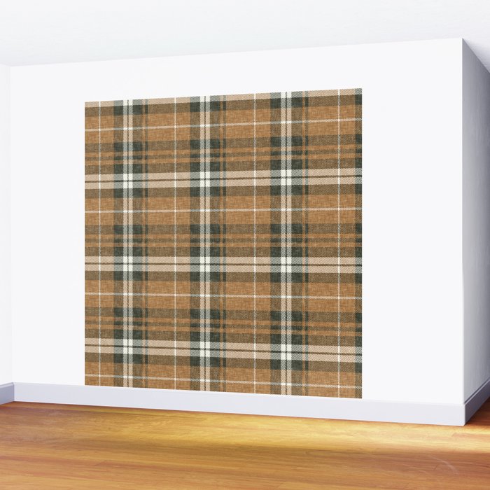 fall plaid - warm neutrals Wall Mural Gallery Image 2
