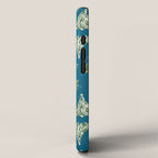 Holiday christmas tree over blue peacock pattern iPhone Case Gallery Image 2