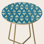 Holiday christmas tree over blue peacock pattern Side Table Gallery Image 2