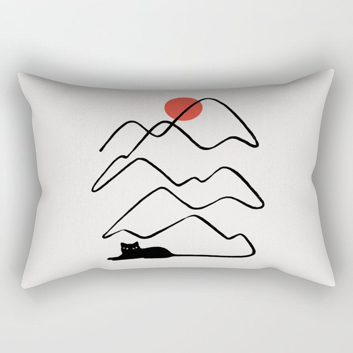 Cat Landscape 68 Rectangular Pillow Gallery Image 2
