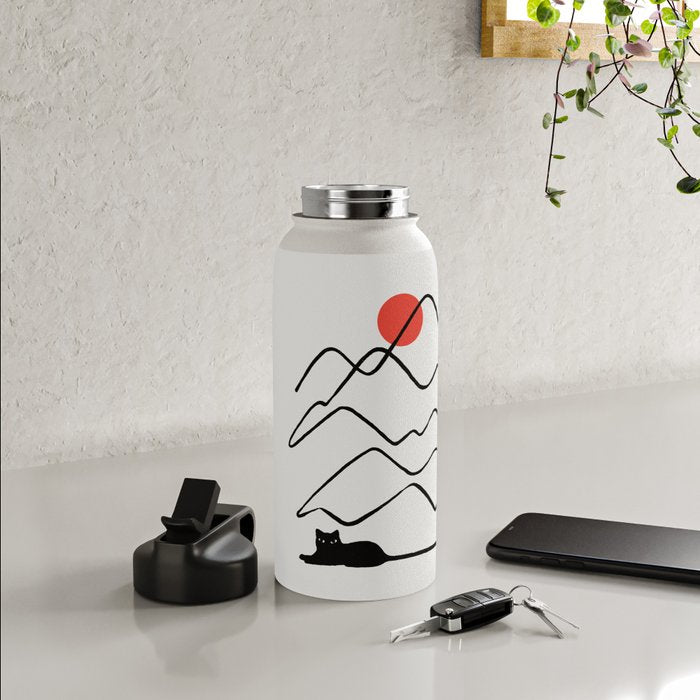 Cat Landscape 68 Water Bottle Gallery Image 4