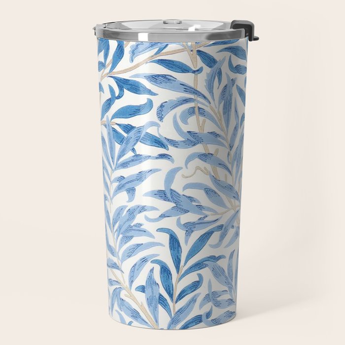 William Morris Vintage Willow Bough Woad Blue Travel Mug Gallery Image 2