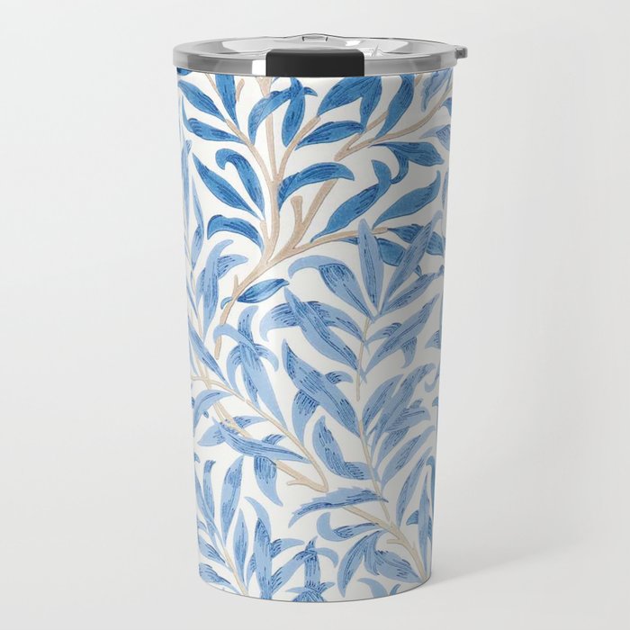 William Morris Vintage Willow Bough Woad Blue Travel Mug Gallery Image 1