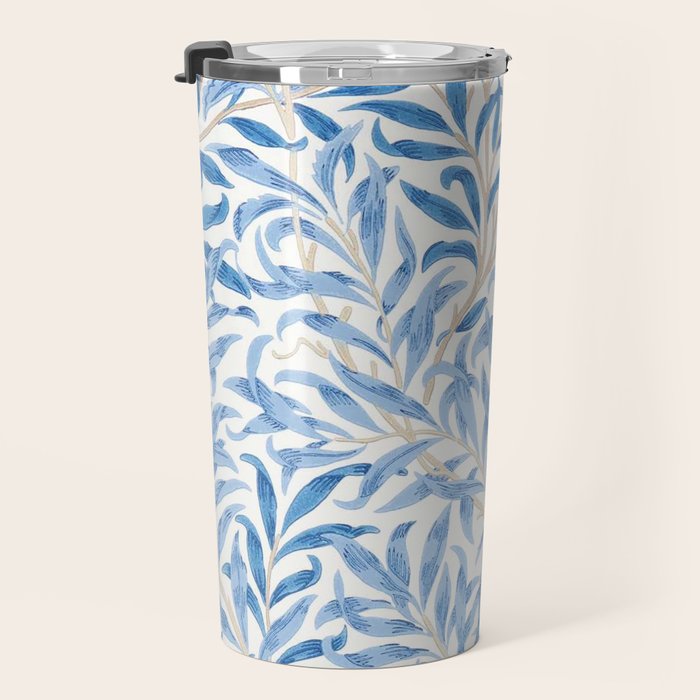 William Morris Vintage Willow Bough Woad Blue Travel Mug Gallery Image 3