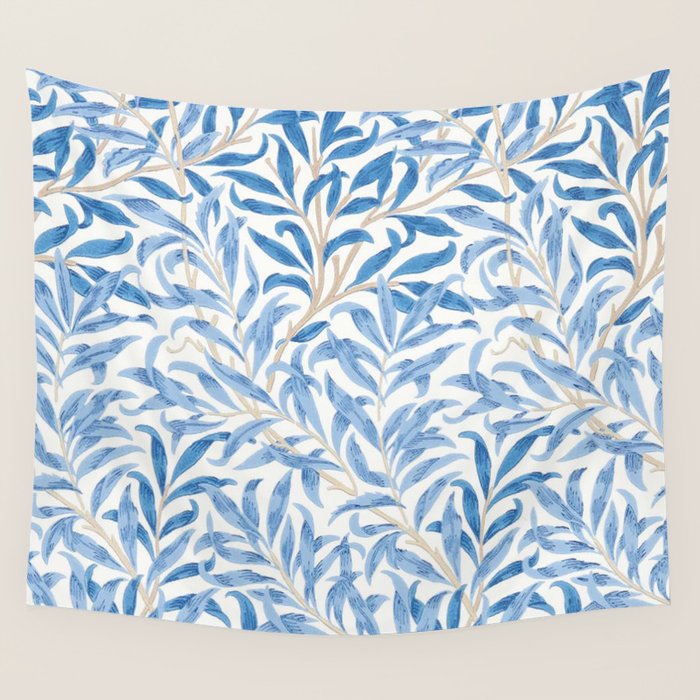William Morris Vintage Willow Bough Woad Blue Wall Tapestry Gallery Image 4