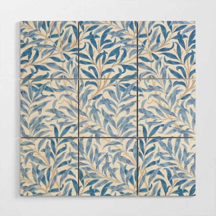 William Morris Vintage Willow Bough Woad Blue Wood Wall Art Gallery Image 1