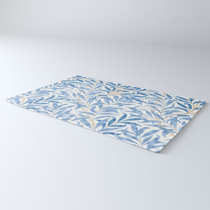 William Morris Vintage Willow Bough Woad Blue Rug Gallery Image 3