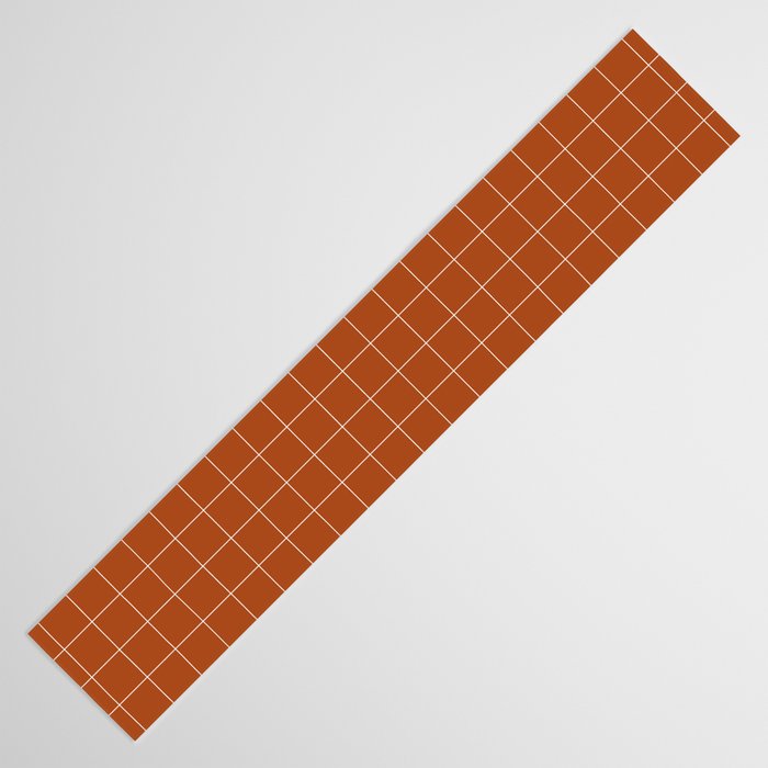 Windowpane Check Grid (white/burnt orange) Table Runner Gallery Image 3
