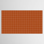 Windowpane Check Grid (white/burnt orange) Tablecloth Gallery Image 2