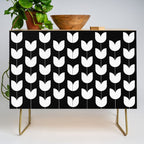 Spring Tulips IV Black and White Mid Century Flowers Credenza Gallery Image 1