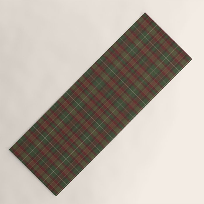 Burgundy Green Classic Plaid Yoga Mat Gallery Image 1