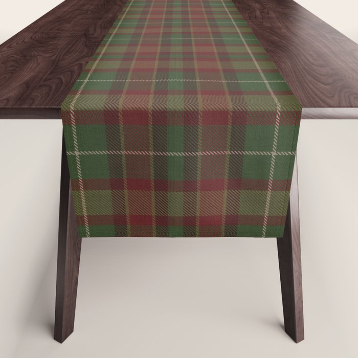 Burgundy Green Classic Plaid Table Runner Gallery Image 1